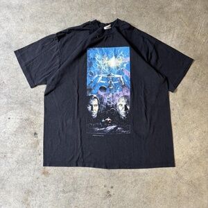 Star Trek 1993 Kirk Picard Graphic Tee Mens XL Black Sunfaded Single Stitch USA